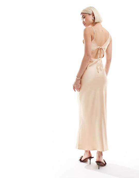 Miss Selfridge cowl neck satin midi slip dress - Image 4