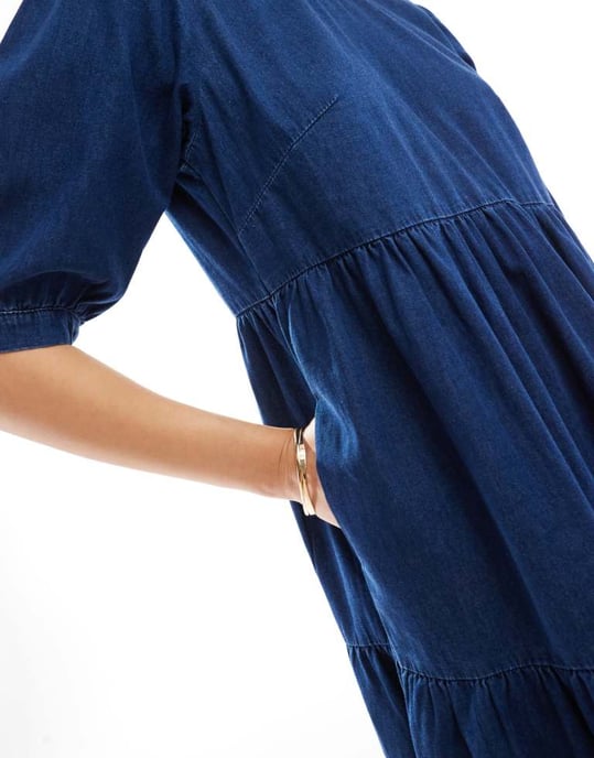 Nobody's Child Rochelle denim midi dress in blue - Image 3