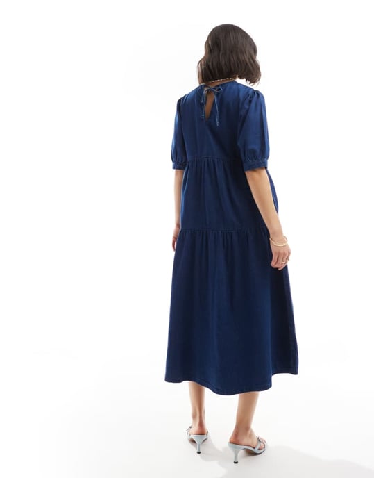 Nobody's Child Rochelle denim midi dress in blue - Image 4