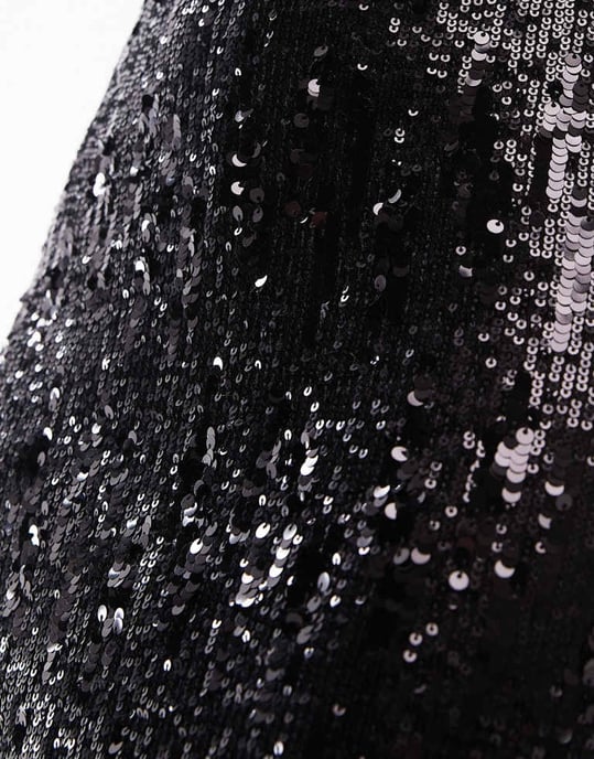 Topshop sequin strappy mini dress in black - Image 3
