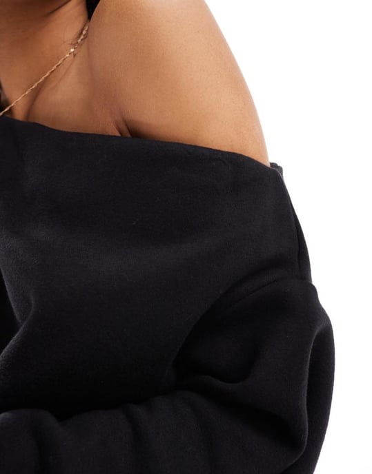 ASOS DESIGN asym sweat mini dress in black - Image 3