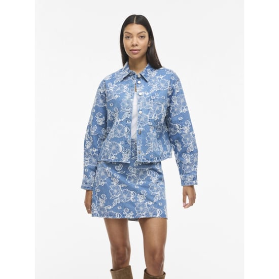 Vila Viianais new ls jacquard denim jacket dessin - Image 1