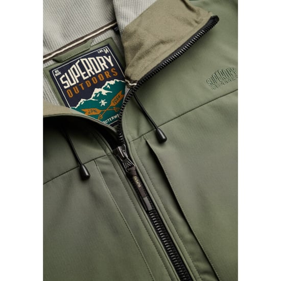 Superdry Hooded soft shell tracker jacket army - Image 3