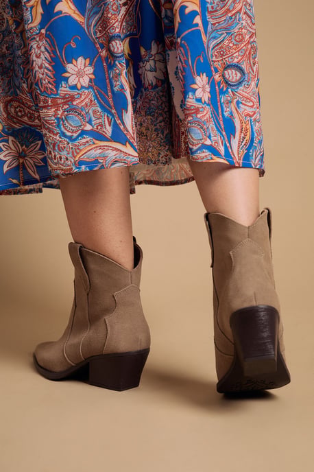 Amber Real Suede Western Ankle Boots - Image 3