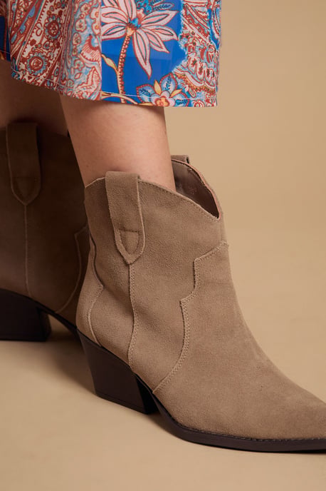 Amber Real Suede Western Ankle Boots - Image 4