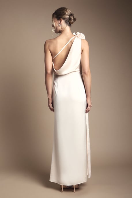 Corsage One Shoulder Maxi Bridesmaid Dress - Image 3