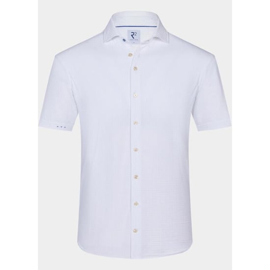 R2 Amsterdam Casual hemd korte mouw solid seersucker short sleeve 132.wspss.031/004 - Image 2