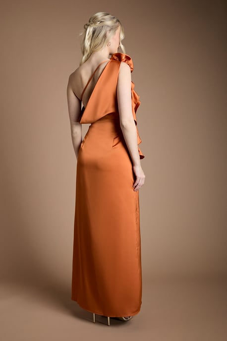 Corsage One Shoulder Maxi Bridesmaid Dress - Image 3