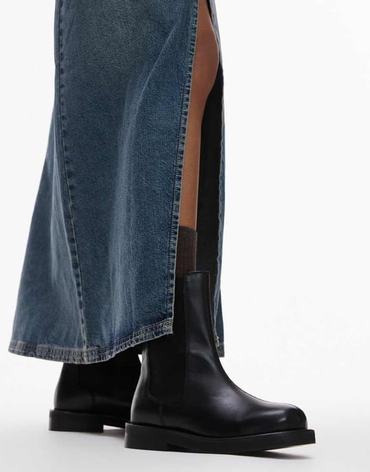 Topshop Lana real leather chelsea boots in black - Image 3