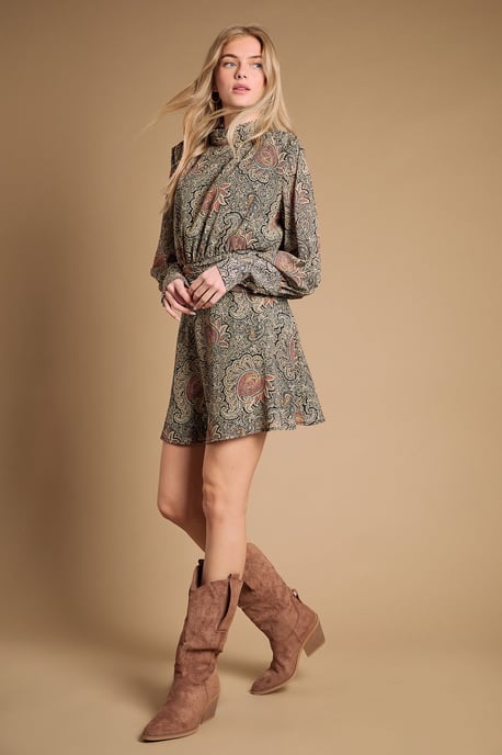Wanda Faux Suede Slouch Western Calf Boots - Image 2