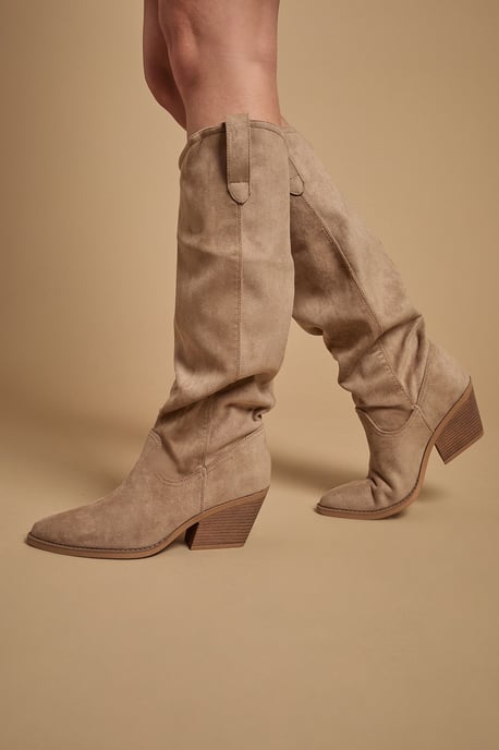 Winnie Faux Suede Slouch Calf Boots - Image 1
