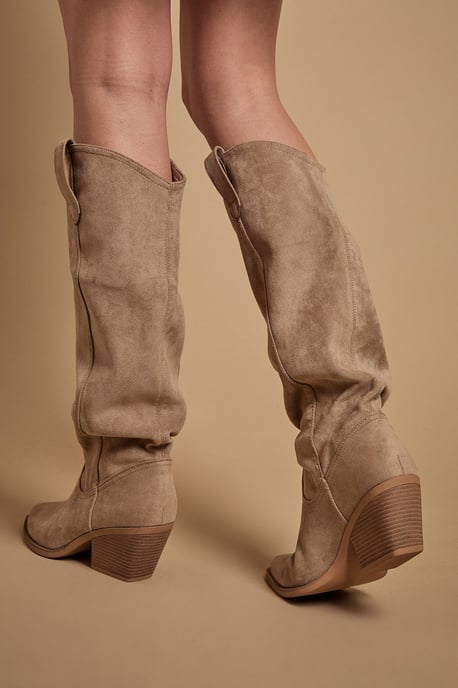 Winnie Faux Suede Slouch Calf Boots - Image 3