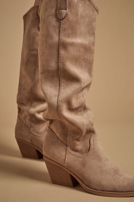 Winnie Faux Suede Slouch Calf Boots - Image 4