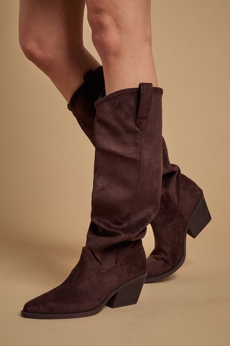 Winnie Faux Suede Slouch Calf Boots - Image 1