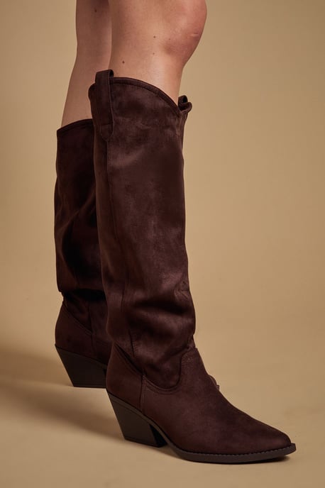 Winnie Faux Suede Slouch Calf Boots - Image 4