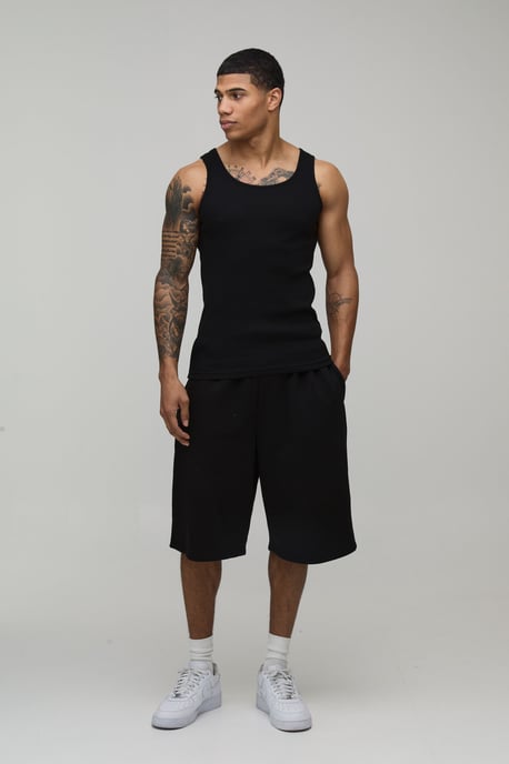 Basic Slim Fit Ribbed Vest - Image 4