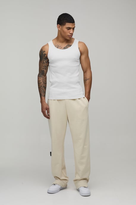 Basic Muscle Fit Ribbed Vest - Image 4