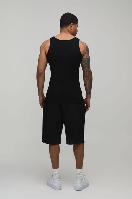 Basic Muscle Fit Ribbed Vest - Image 2