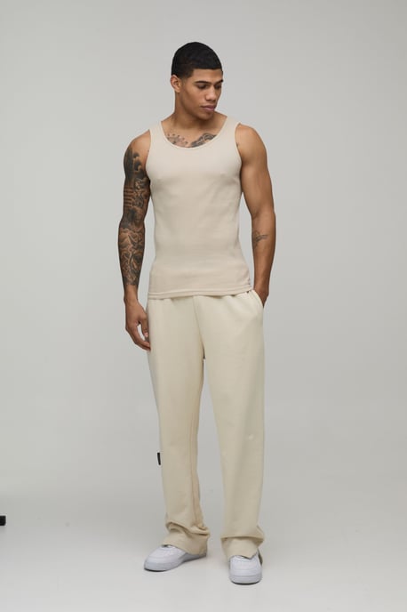 Basic Muscle Fit Ribbed Vest - Image 4
