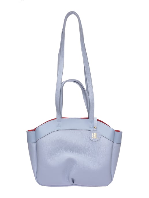 Anna Luchini Turquoise Rundleer Tas - Image 1