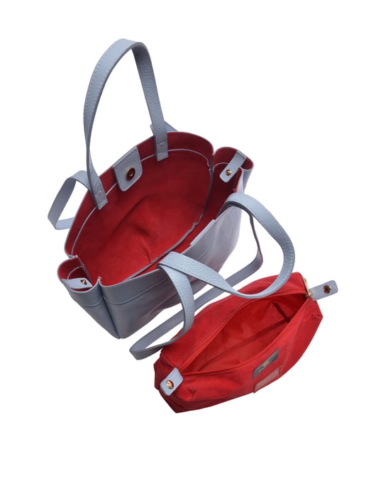 Anna Luchini Turquoise Rundleer Tas - Image 4