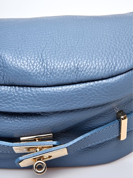 Anna Luchini Turquoise Rundleer Tas - Image 3