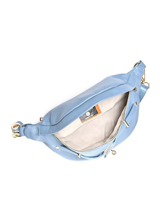 Anna Luchini Turquoise Rundleer Tas - Image 4