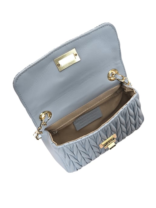 Luisa Vannini Turquoise Rundleer Tas - Image 4
