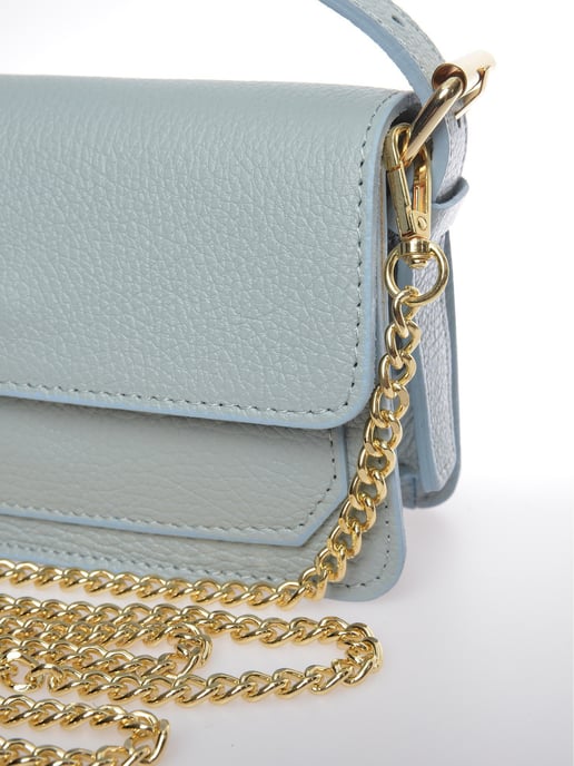 Anna Luchini Turquoise Rundleer Tas - Image 3