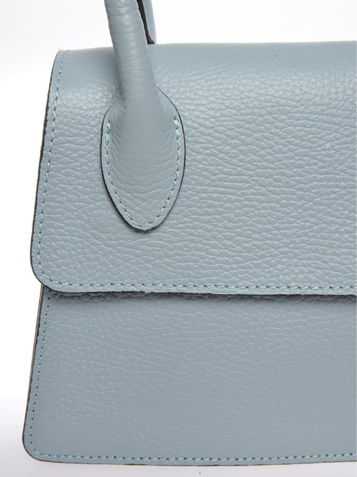 Luisa Vannini Turquoise Rundleer Tas - Image 3