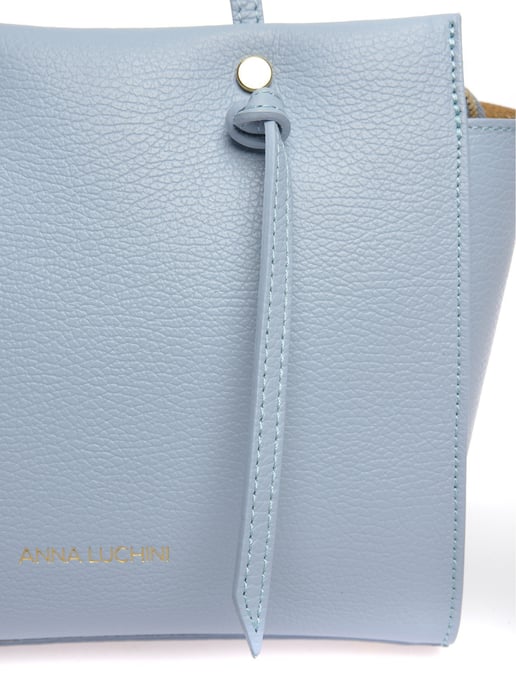 Anna Luchini Turquoise Rundleer Tas - Image 3
