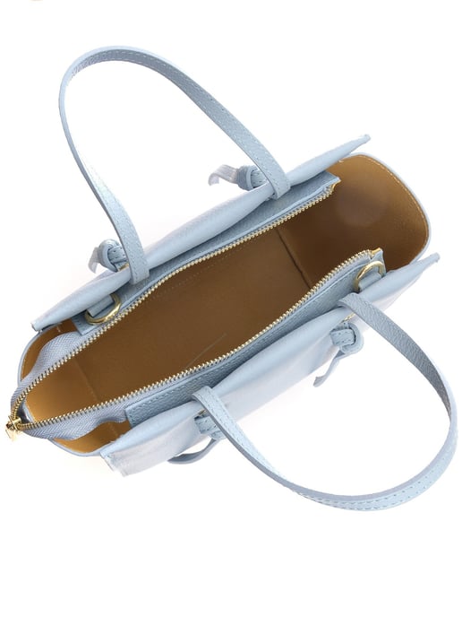 Anna Luchini Turquoise Rundleer Tas - Image 4
