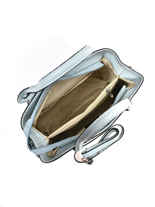 Anna Luchini Turquoise Rundleer Tas - Image 4