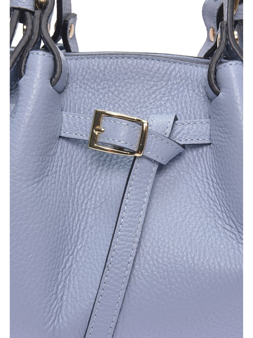 Luisa Vannini Turquoise Rundleer Tas - Image 3