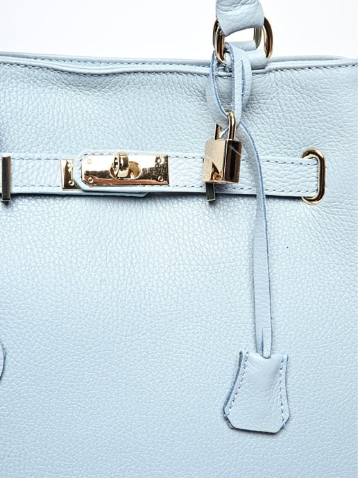 Anna Luchini Turquoise Rundleer Tas - Image 3