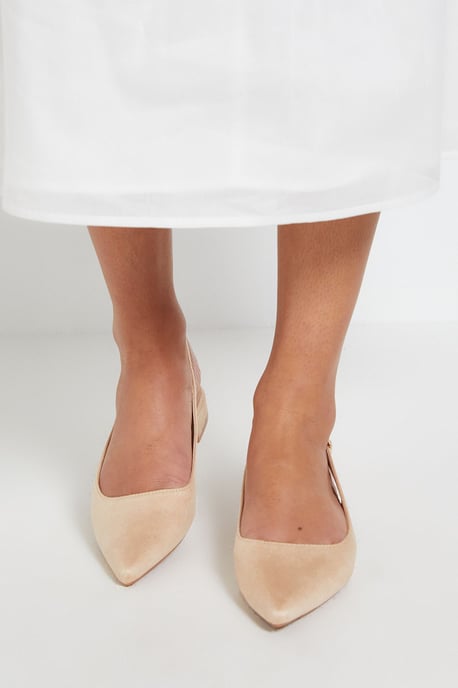 Jerry Faux Suede Slingback Pointed Flat Shoes - Image 2