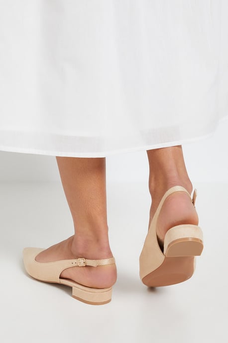 Jerry Faux Suede Slingback Pointed Flat Shoes - Image 3