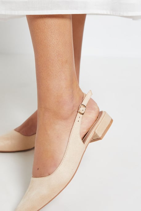 Jerry Faux Suede Slingback Pointed Flat Shoes - Image 4