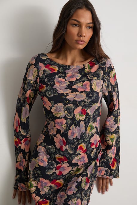 Floral Bias Cut Scoop Back Midaxi Dress - Image 2