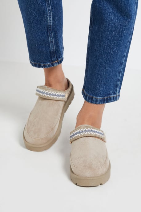 Zinnias Faux Slingback Closed Toe Cosy Mules - Image 2