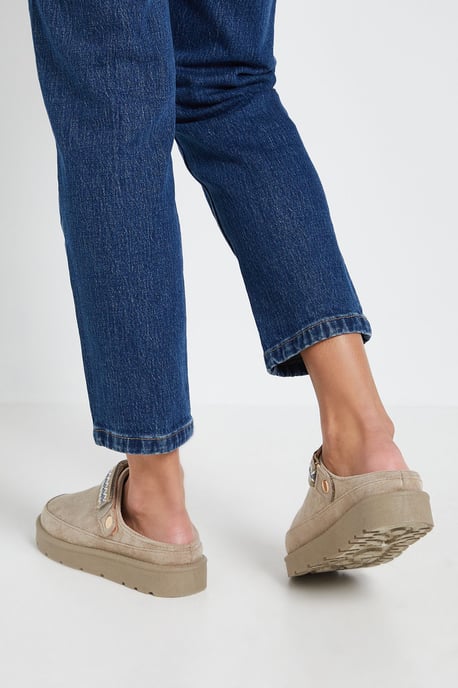 Zinnias Faux Slingback Closed Toe Cosy Mules - Image 3