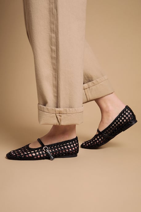 Alex Faux Leather Woven Mary-Jane Ballet Pumps - Image 3
