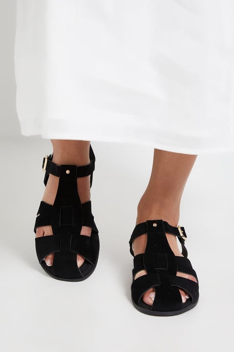 Freddie Faux Suede Fisherman Flat Shoes - Image 2
