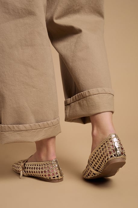 Alex Faux Leather Woven Mary-Jane Ballet Pumps - Image 4