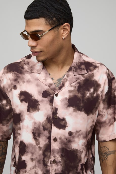 Oversized Boxy Distorted Print Shirt - Image 3