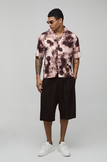Oversized Boxy Distorted Print Shirt - Image 4