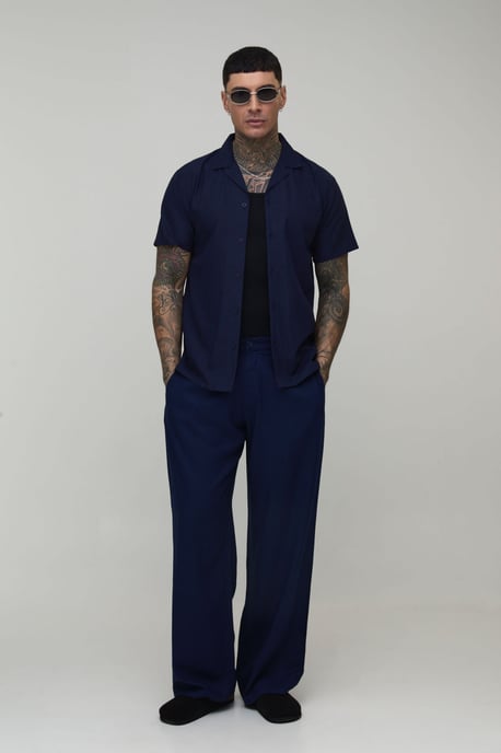 Tall Regular Short Sleeve Linen Blend Shirt - Image 4