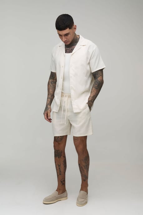 Tall Regular Short Sleeve Linen Blend Shirt - Image 4