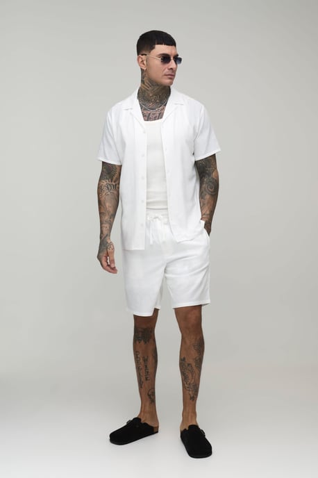 Tall Regular Short Sleeve Linen Blend Shirt - Image 3