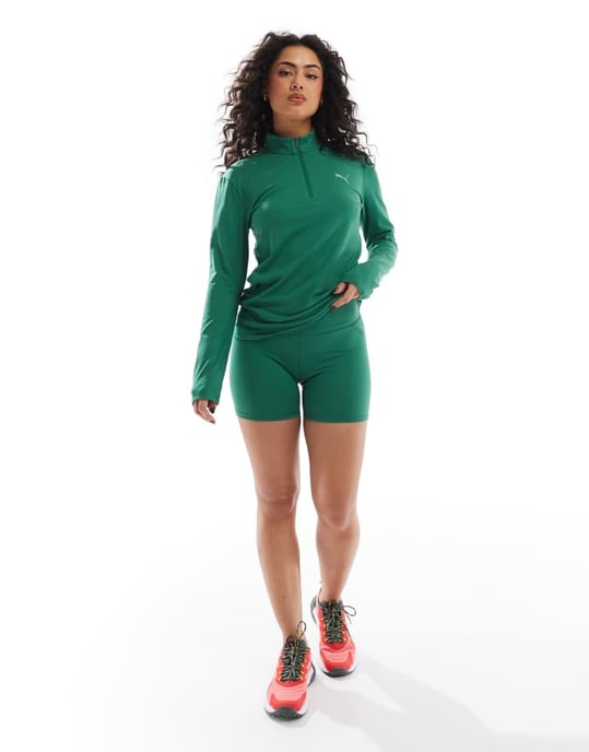 Puma Evolve Training 5\ tight shorts in olive green" - Image 4